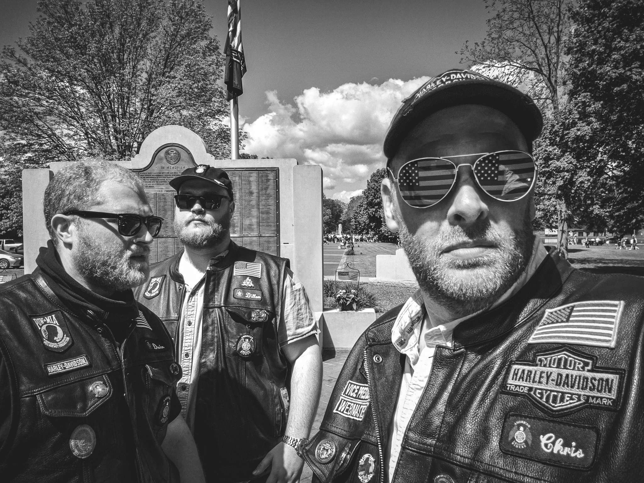 Brothers at a memorial